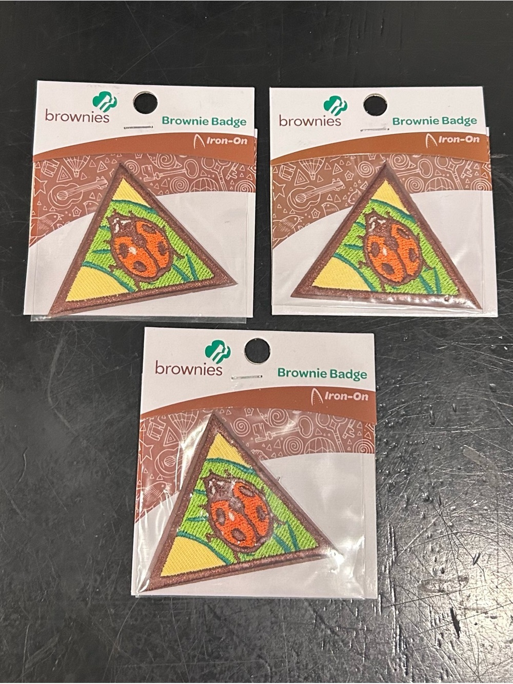 Girl Scouts Brownie Iron-On Bug Badge - NIP